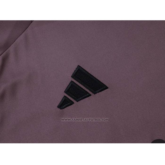 Chandal del Arsenal Manga Corta 2024-2025 Gris Purpura - Pantalon Corto